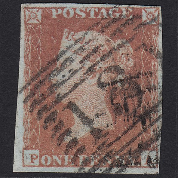GB QV 1841 1d Red-brown (Plate 87) SG8-B1(1) PA GU Edinburgh 131 4 Margins