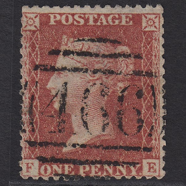 GB QV 1857 1d Rose-red (Plate 46) SG40-C10(1) FE GU Liverpool 466