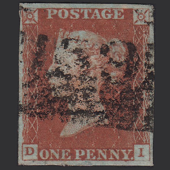 GB QV 1841 1d Red-brown (Plate 60) SG8-B1(1) DI GU 4M Imperf Glasgow 159