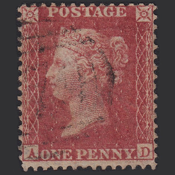 GB QV 1857 1d (Plate 47) SG40-C10(1) AD FU Missing Imprimatur Light Cancel
