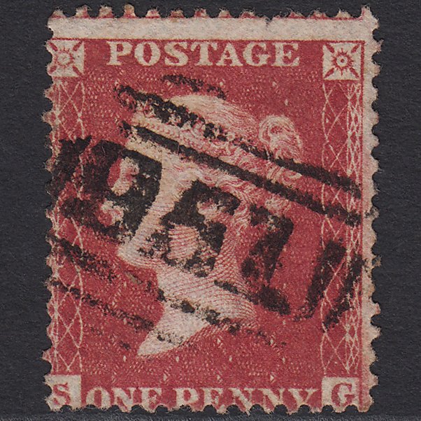 GB QV 1857 1d Deep Rose-red (Plate 43) SG41-C10(4) SG GU Pontypool 951