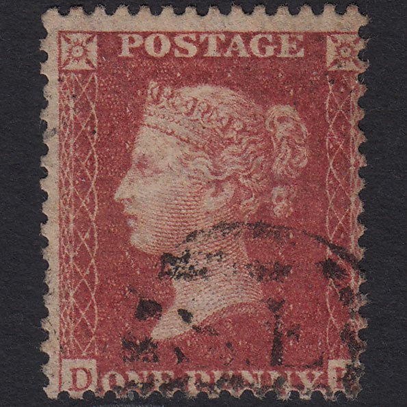 GB QV 1857 1d Rose-red (Plate 66) SG40-C10(1) DK FU London D&S Cancel