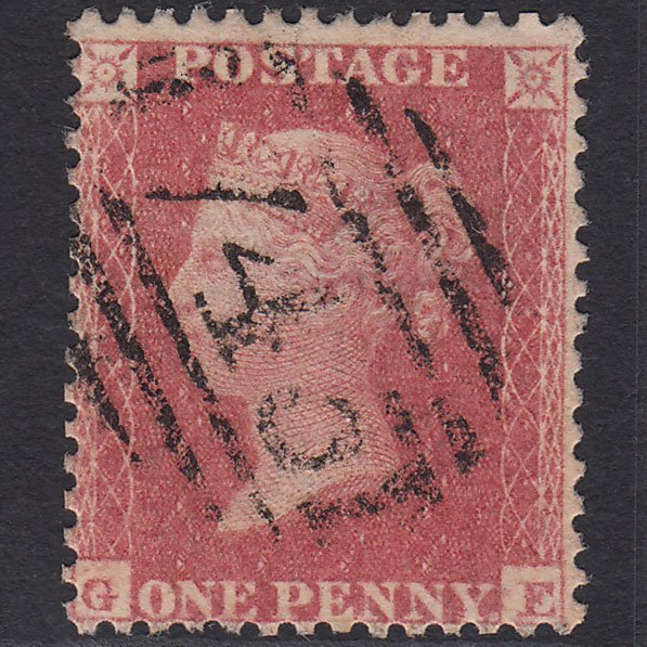 GB QV 1861 1d Pale Rose-red Plate R15 SGC13(2) GE FU Stone 745