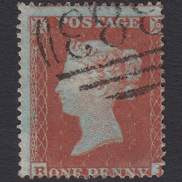 GB QV 1854 1d Red-brown (Plate 185) SG17-C1(1) BJ VFU Hull 383 Large Misperf