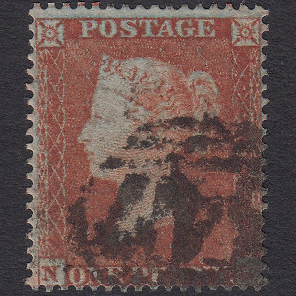 GB QV 1854 1d Red-brown (Plate 176) SG17-C1(1) Framed Reverse NG GU