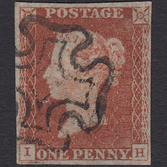 GB QV 1841 1d Red-brown (Plate 25) SG8-B1(1) IH FU 4 Margins Maltese Cross
