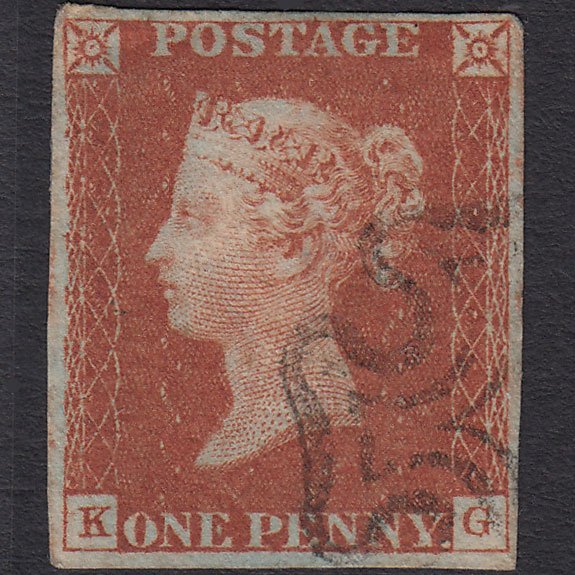 GB QV 1841 1d Red-brown (Plate 32) SG8-B1(1) KG FU 4 Margins Maltese Cross