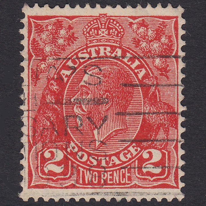 AUSTRALIA 1931 2d Golden Scarlet King George V SG127 VFU Slogan Pmk