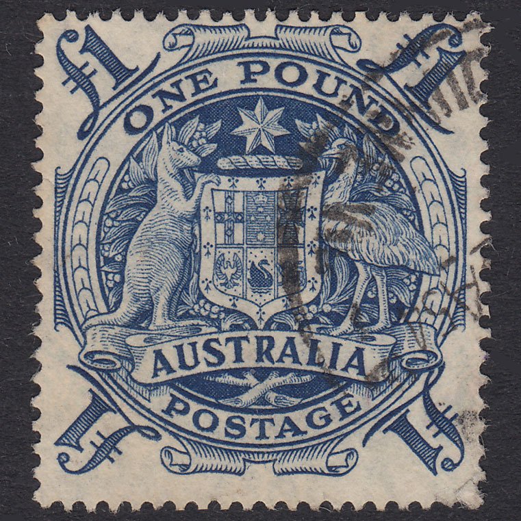 AUSTRALIA 1949 ?1 Blue Commonwealth Coat of Arms SG224C