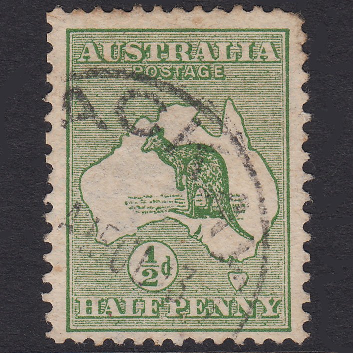 AUSTRALIA 1913 1/2d Green Kangaroo SG1 GU CDS