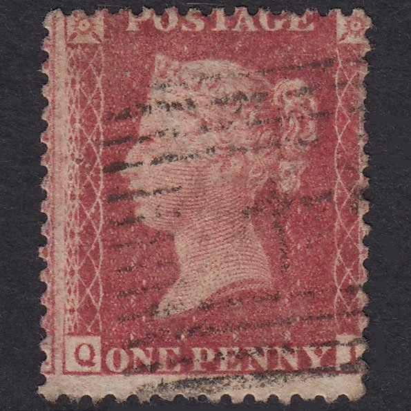 GB QV 1857 1d Rose-Red Plate 36 SG40-C10(1) QL GU Scotland Misperf