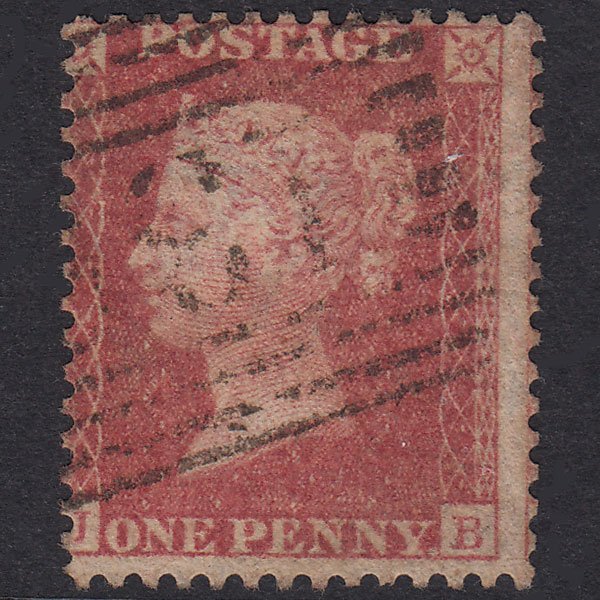 GB QV 1857 1d Rose-Red Plate 68 SG40-C10(1) JB FU Scotland