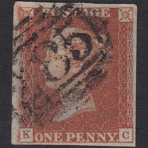 GB QV 1841 1d Red-Brown Plate 46 SG8-B1(1) KC GU 4 Margins Exeter 285