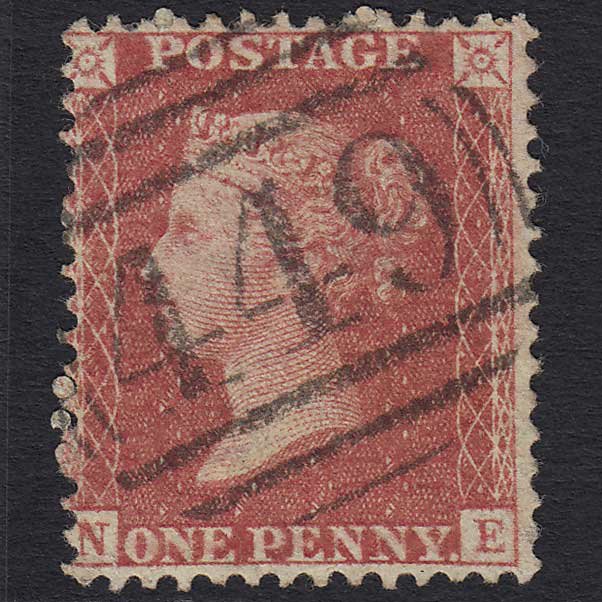 GB QV 1857 1d Rose-red (Plate 27) (SG40) 'NE' VFU Leicester (449) C10