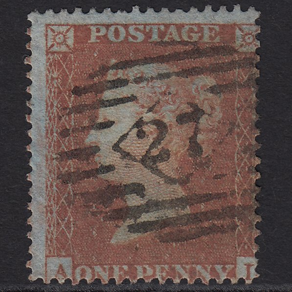 GB QV 1854 1d Red-brown SG17-C1(1) AL Missing Imprimatur London IS 27