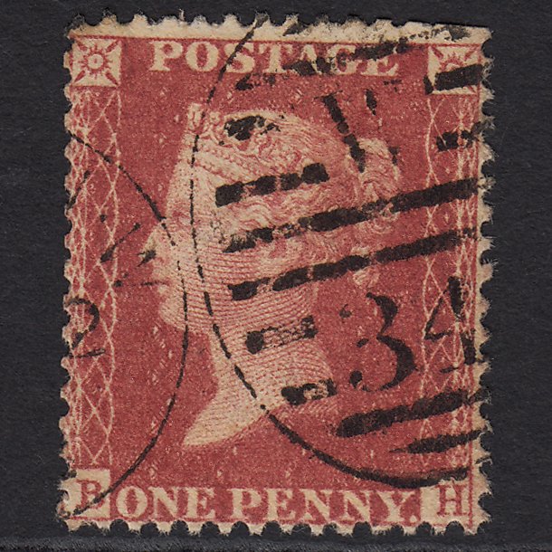 GB QV 1857 1d Deep Rose-red (Plate 55) SG41-C10(4) BH GU London D&S W34