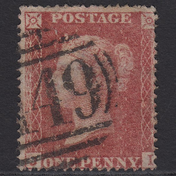 GB QV 1857 1d Rose-red (Plate 36) SG36-C11 JI GU Leicester 449