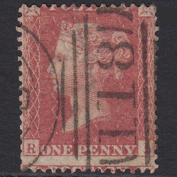 GB QV 1857 1d (Plate 44) SG40-C10(1) RI GU Brentwood 118 Large Misperf