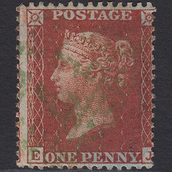 GB QV 1856 1d Red-brown (Plate 35) SG29-C8(1) EJ FU Green Airdrie 17