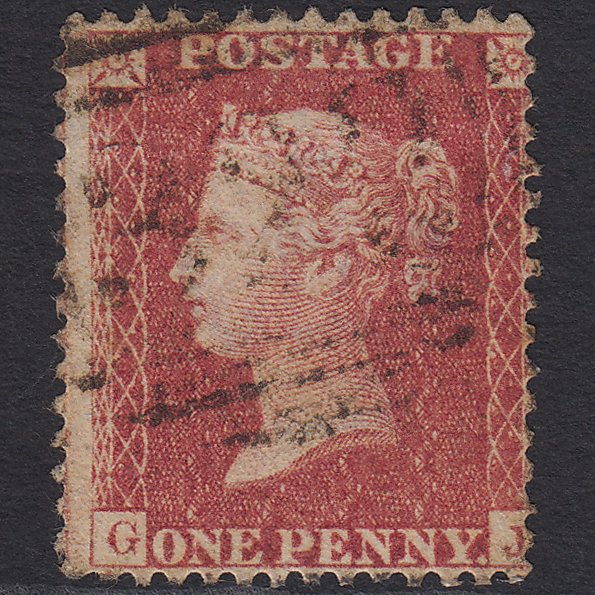 GB QV 1857 1d Rose-red (Plate 46) SG40-C10(1) GJ GU Misperf