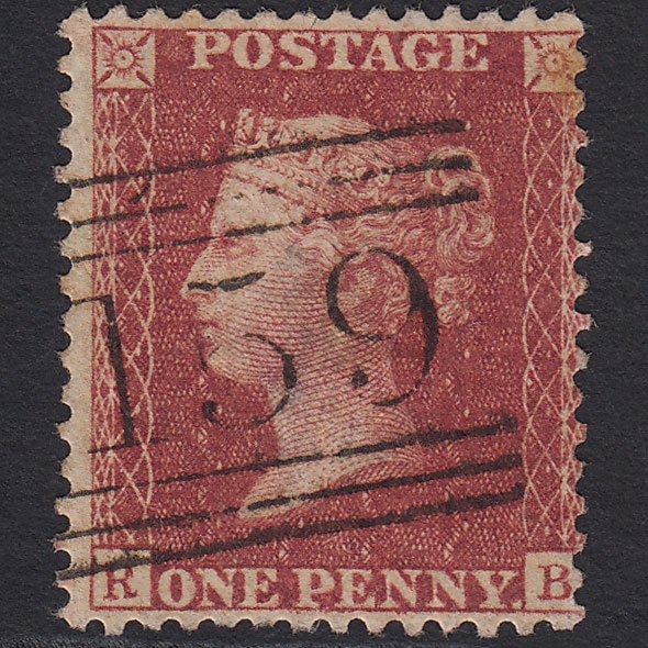 GB QV 1857 1d Deep Rose-red (Plate 46) SG41-C10(4) RB GU Glasgow 159