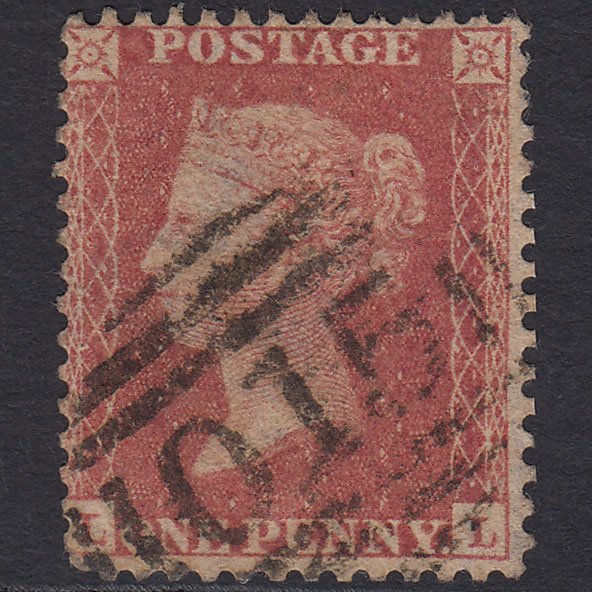 GB QV 1861 1d Rose-red Plate R15 SGC13(1) LL FU Milford Junction 015
