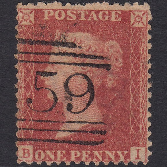 GB QV 1857 1d Rose-red (Plate 56) SG40-C10(1) BI GU Glasgow 159