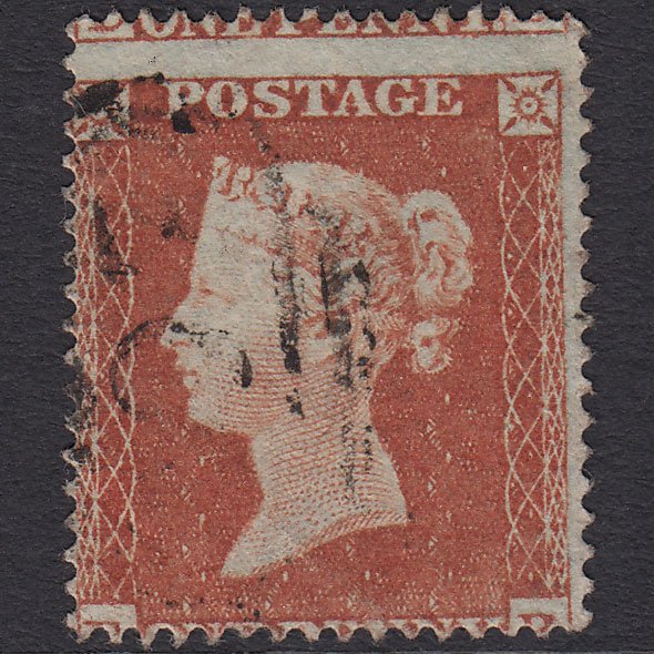 GB QV 1854 1d Red-brown (Plate 157) SG17-C1(1) EB FU Light Cancel Misperf
