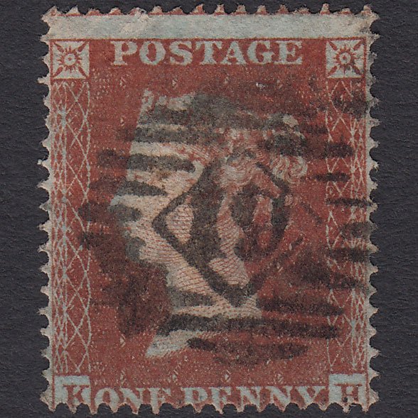 GB QV 1854 1d Red-brown (Plate 190) SG17-C1(1) KH GU London IS 19 Misperf