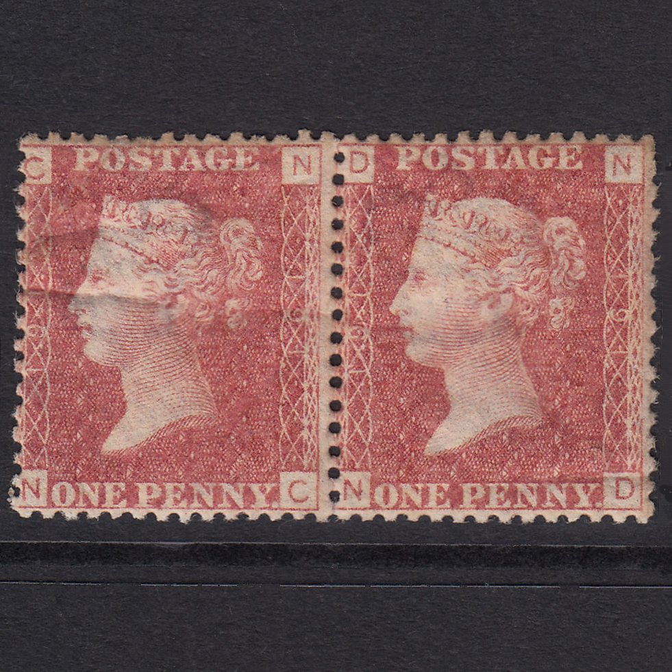 GB QV 1864 1d Rose-red (Plate 191) SG43-G1(1) NC-ND Good M Mint Pair