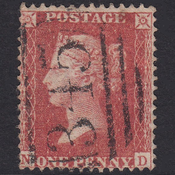 GB QV 1857 1d Rose-Red Plate 39 SG40-C10(1) ND FU Haverfordwest 345