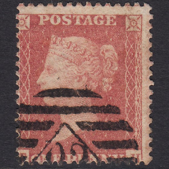 GB QV 1861 1d Pale Rose-Red Plate R15 SGC13(2) TH FU London IS Cancel