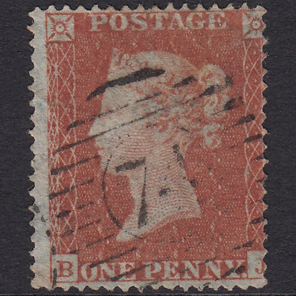 GB QV 1854 1d Red-Brown Plate 176 SG17-C1(1) BJ FU London D&S 74