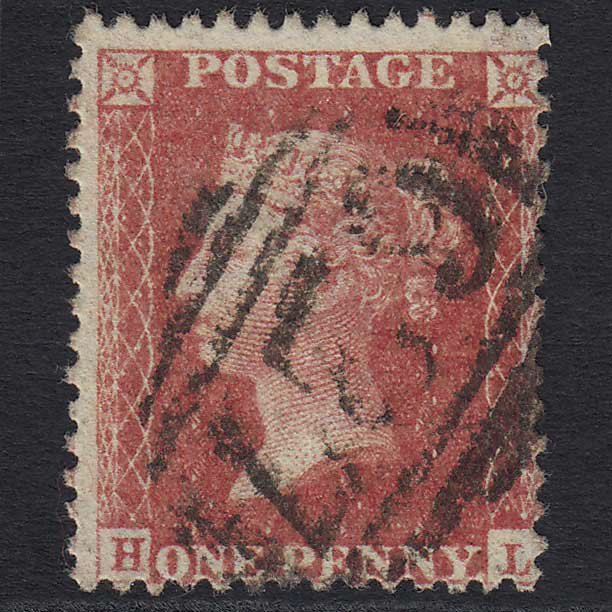 GB QV 1857 1d Rose-red (SG40) 'HL' FU Presteigne (627) C10