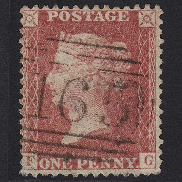 GB QV 1857 1d Rose-red (Plate 34) SG40-C10(1) FG FU Carlisle 165