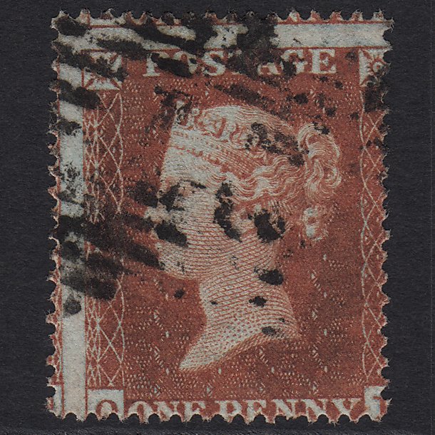 GB QV 1854 1d Red-brown SG17-C1(1) GU Large Misperf