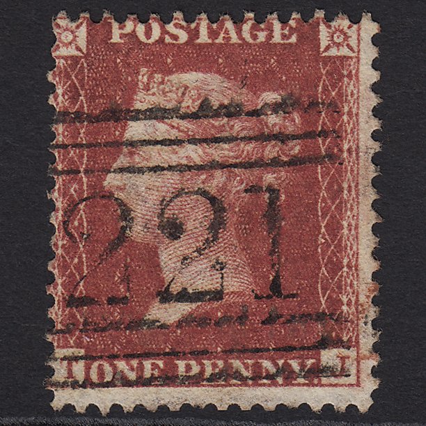GB QV 1857 1d Deep Rose-red (Plate 47) SG41-C10(4) TJ FU Leith 221