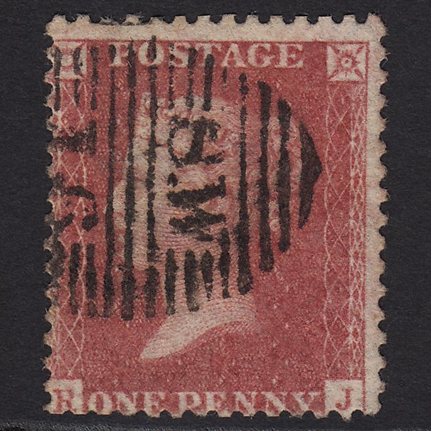 GB QV 1857 1d Rose-red (Plate 58) SG40-C10(1) RJ GU in London D&S SW16