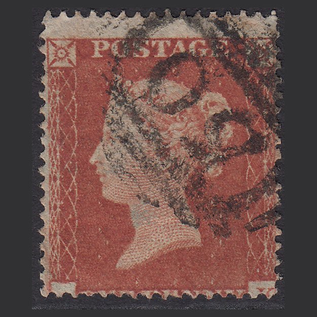 GB QV 1854 1d Red-brown SG17-C1(1) FU Barnstaple 50 Misperf