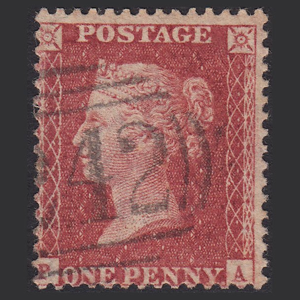 GB QV 1857 1d Rose-red (Plate 59) SG40-C10(1) PA FU Derby 242
