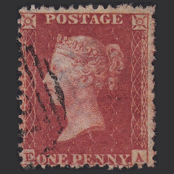 GB QV 1857 1d Rose-red (Plate 58) SG40-C10(1) EA FU Light Cancel