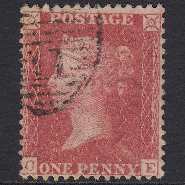 GB QV 1857 1d Rose-red (Plate 56) SG40-C10(1) CE FU London D&S Cancel