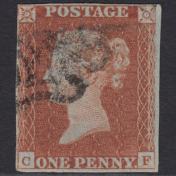 GB QV 1841 1d Red-brown (Plate 19) SG8-B1(1) GUidelines CF GU 4 Margins MX