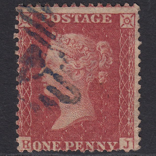 GB QV 1857 1d Rose-red (Plate 56) SG40-C10(1) RJ GU Blue Irish Cancel