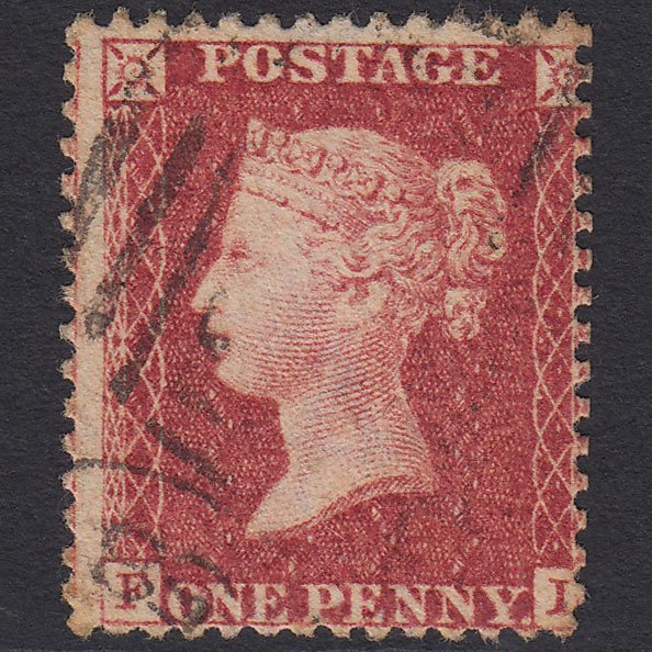 GB QV 1857 1d (Plate 45) SG41-C10(4) FL FU Light Cancel Misperf