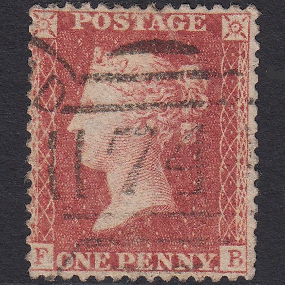 GB QV 1857 1d Rose-red (Plate 44) SG40-C10(1) FB GU Birkenhead 74 Spoon