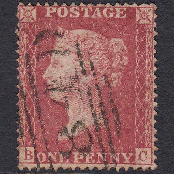 GB QV 1857 1d Rose-red (Plate 59) SG36-C11 BC FU Canterbury 84 Well Centred