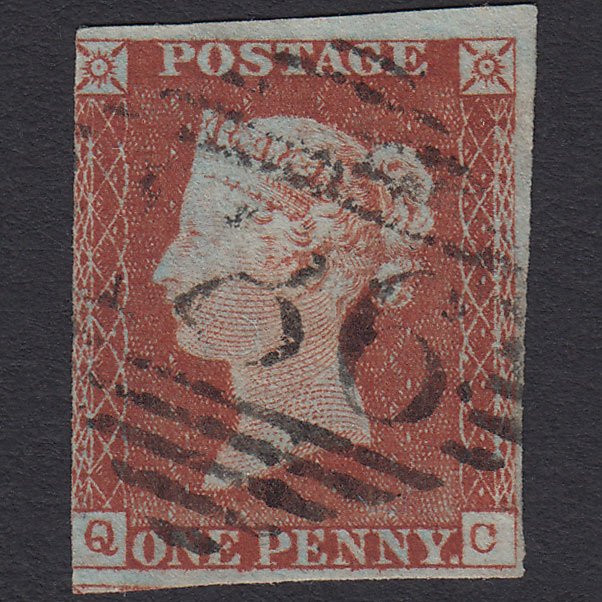 GB QV 1841 1d Red-brown (Plate 35) SG8-B1(1) QC FU 3 Margins Dublin 186