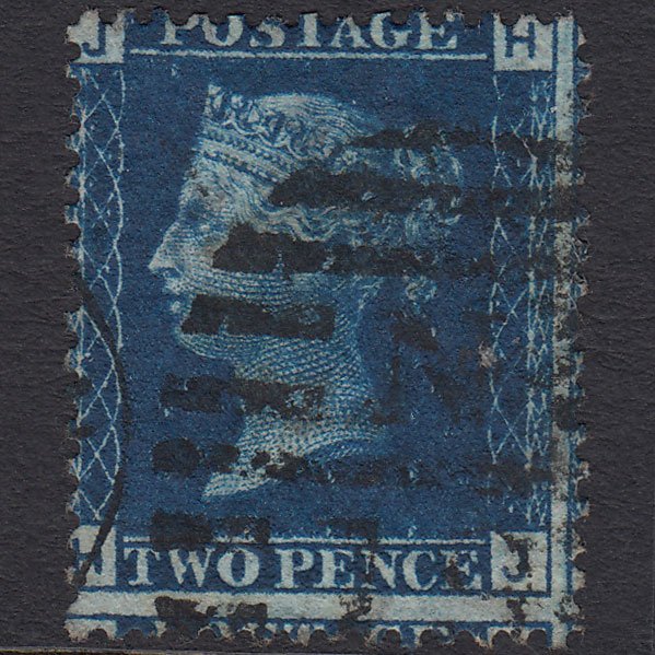 GB QV 1869 2d Blue SG46-G3 HF FU London D&S N18 Misperf