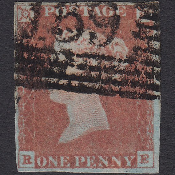GB QV 1841 1d Red-brown (Plate 69) SG8-B1(1) RE GU 4 Margins Glasgow 159